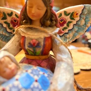 Jim Shore Multicolor Angel with Baby Figurine( mother, your as angel)